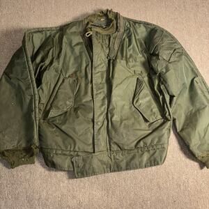 Authentic 1960s US Navy Bomber Jacket Green Medium Distressed Government Issued